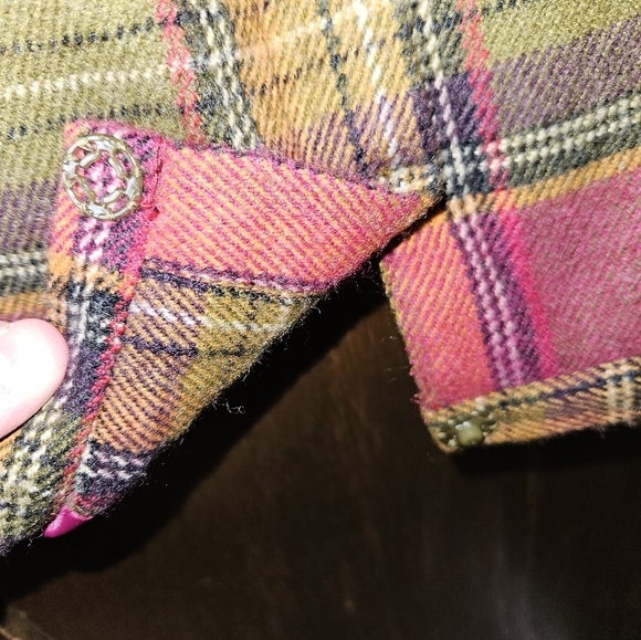 Vintage Y2K Newport News Wool Blend Multicolor Plaid Women's Zip Up Blazer | 6 - Picture 6 of 7